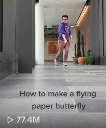TikTok: how to make a flying paper butterfly