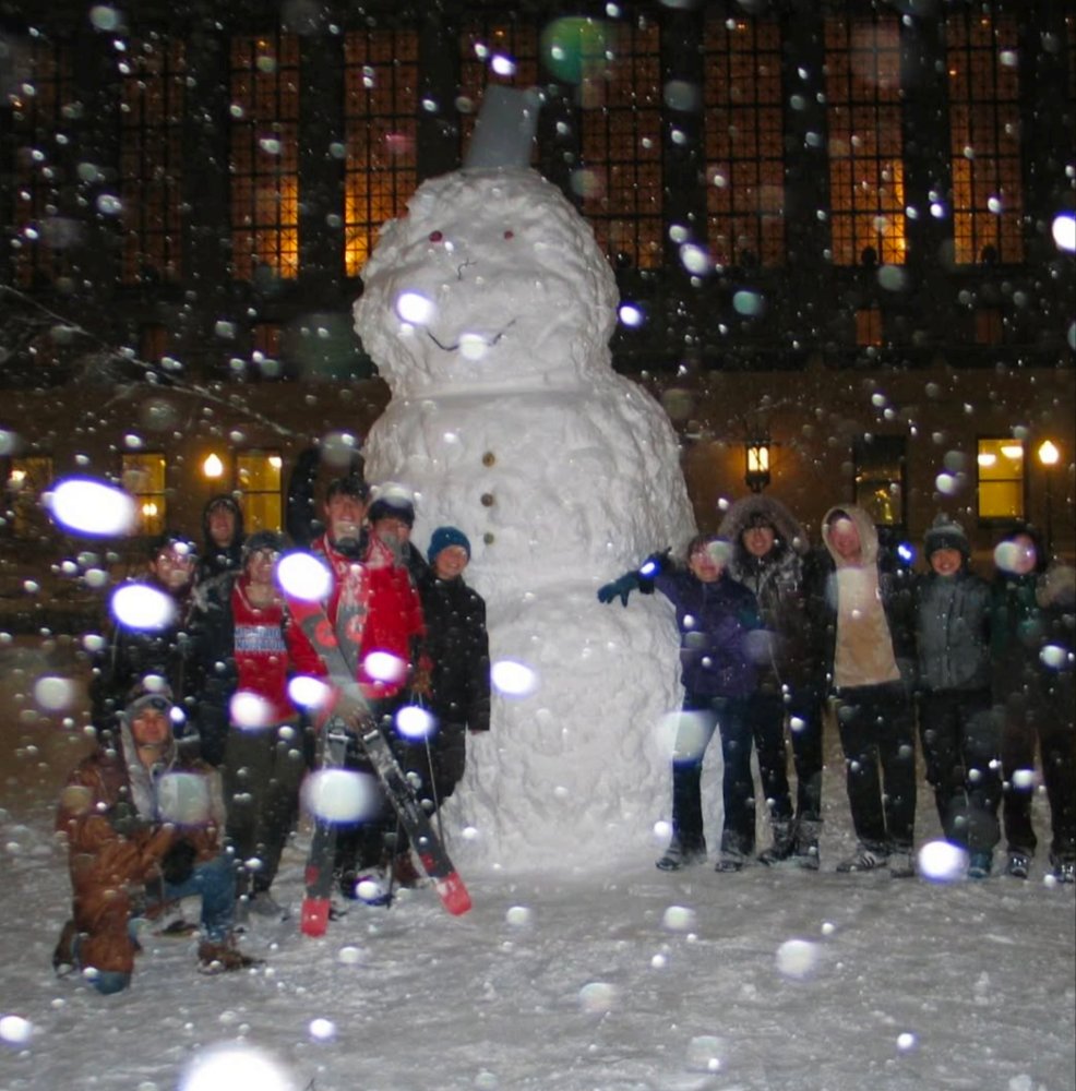 Giant snowman in Manhattan, NY