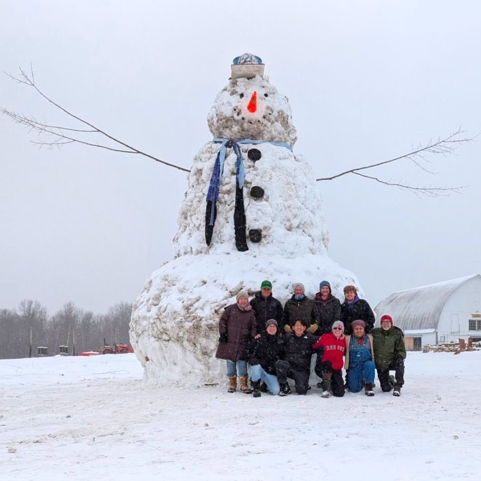 Giant snowman in Potsdam, NY