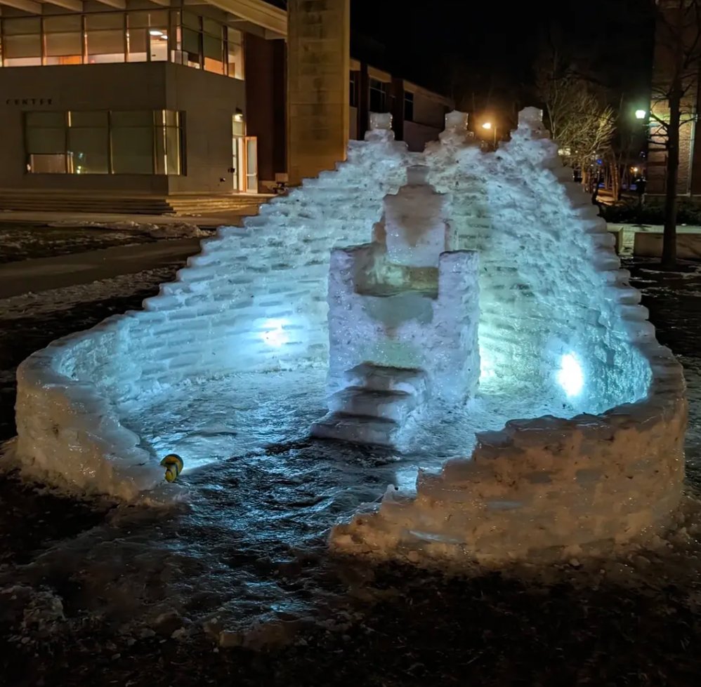 Commissioned ice throne in Williamstown, MA
