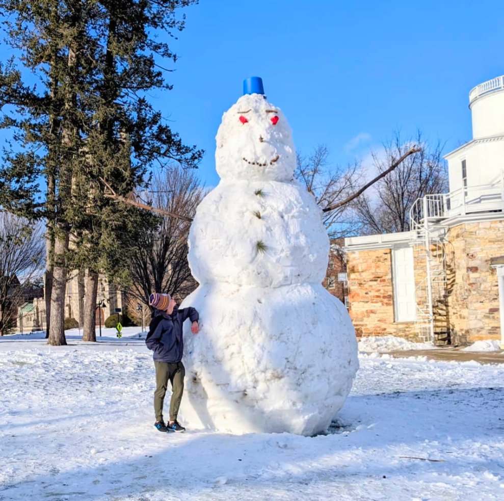 Giant snowman in Williamstown, MA